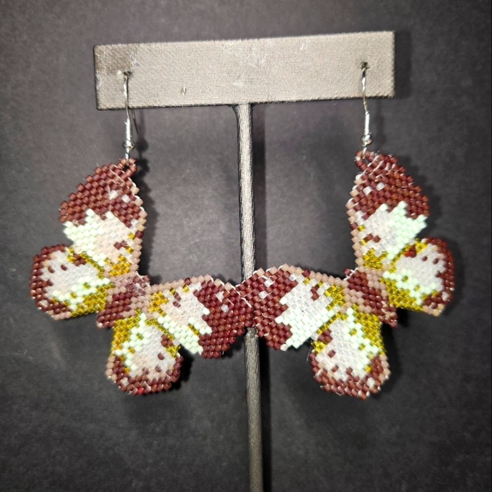 Handmade Beaded Butterfly Earrings